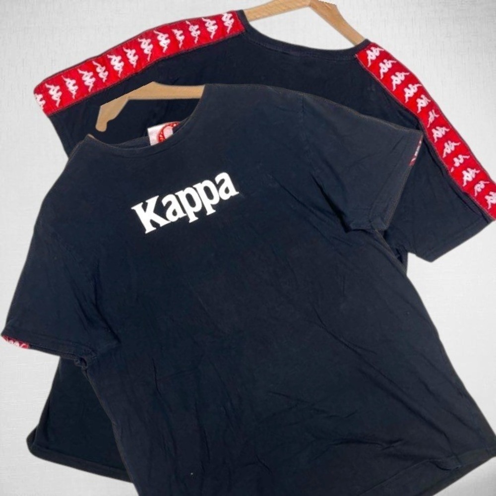 Kappa Girls Men's XXL T-Shirt Streetwear Gorpcore Athleisure Blokecore Black Y2K